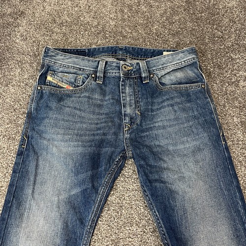Jeans Diesel Ajustados Rectos Medio Azul Lavado Desteñido Thanaz j-OT 16Y W30 L32 - Imagen 4 de 11