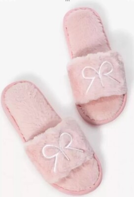 RUBY RIBBON PINK PLUSH SLIPPERS SZ 7/8 NEW!
