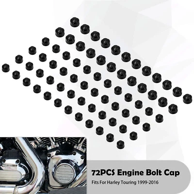 Couvercle de capuchons boulons moteur noir Pour Harley Touring Softail 1999-2016 - Photo 1/4
