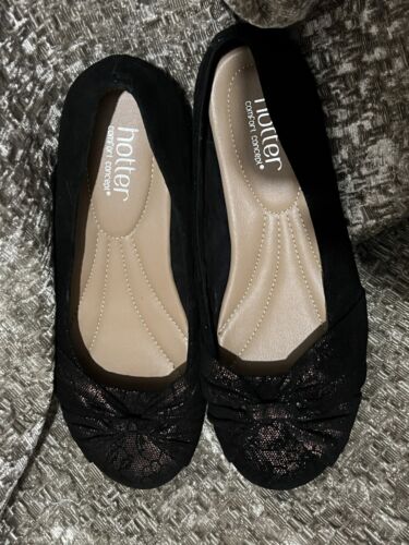 Hotter Appledore Comfort Concept Shoes UK 5.5 Black Suede Copper Lace Look VGC - Picture 4 of 12