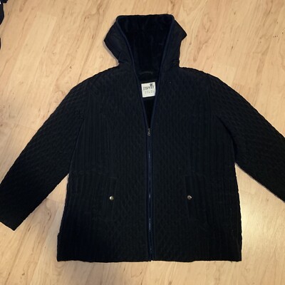 Vintage Esprit Women s Quilted Coat Solid Black Size XL