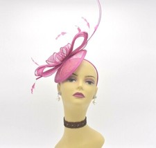 SF542 Fuchsia Kentucky Derby Church Wedding Easter Tea Party Sinamay Fascinator