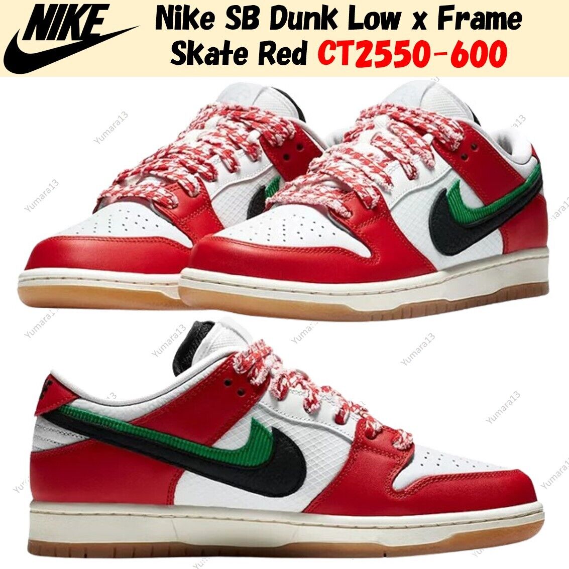 Nike SB Dunk Low x Frame Skate Red CT2550-600 Men's Size | eBay Nike SB Dunk Low x Frame Skate Red CT2550-600 Men's Size | eBay