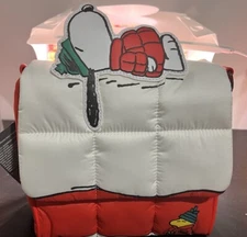 PEANUTS Loungefly Snoopy Woodstock Puffer Jacket Dog House Purse Cross Body Bag