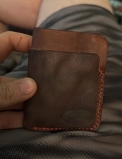 Handmade Leather Card Holder Minimalist Wallet Slim Front Pocket Credit Card