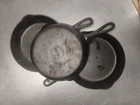 Griswold No.6 Cast Iron 3 Pan Lot 699