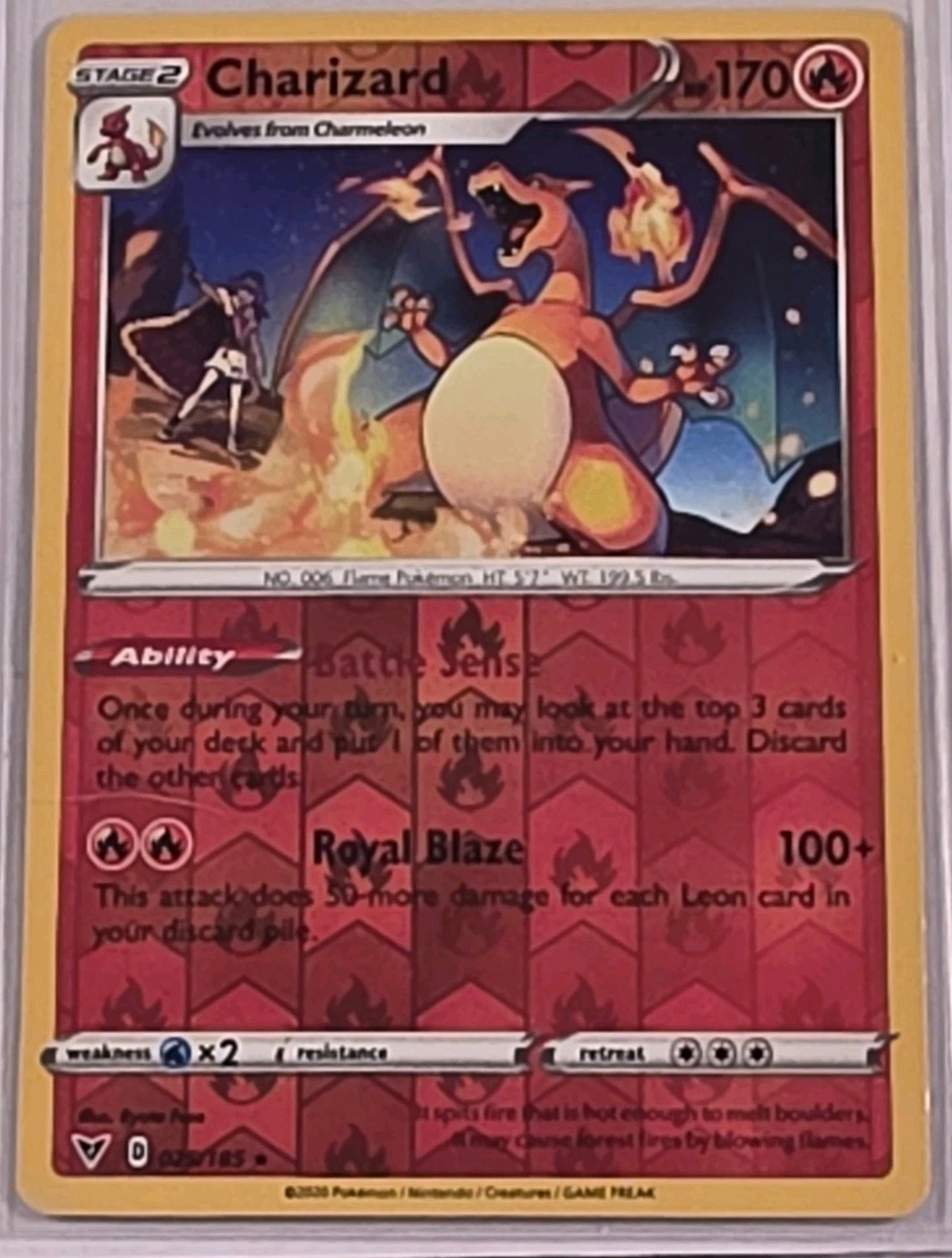 Pokémon Charizard 025/185 Cracked Ice Holo Vivid Voltage Rare NM