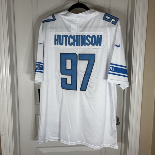 NFL Detroit Lions #97 Aidan Hutchinson Jersey Men’s Large White Nike NWT - Picture 4 of 11