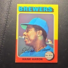 Topps 1975 Mini Hank Aaron #660 Milwaukee Brewers MLB Base Set Baseball Card