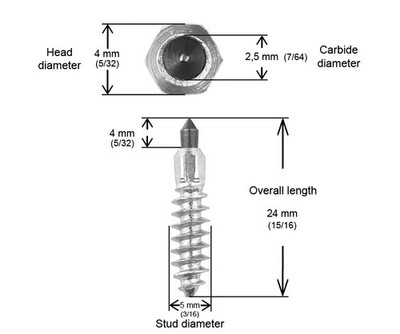 IGRIP 11MM STANDARD SCREW STUDS QTY 100 - Studs & Stud Kits