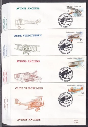 [LG79119] Belgium N°2543/2546FDC Aviation First Day Cover COB € 12,00 SUPERB