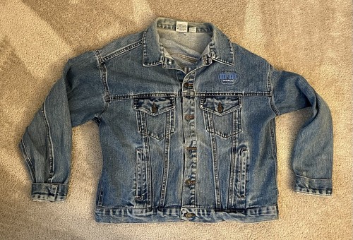 Vintage 1990’s Blue M&M's Embroidered Denim Jean Jacket Adult XXL