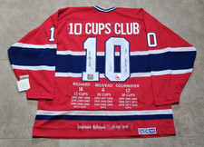 Montreal Canadiens Signed 10 Cups Club NHL Jersey Richard Beliveau Cournoyer LOA