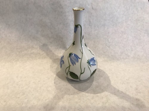 Herend porcelain vase relief with bluebell # 7144/C 5.30" tall