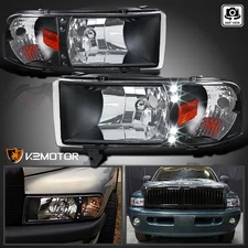 Black Fits 1994-2001 Dodge Ram 1500 2500 3500 Headlights LED Lamps Left+Right