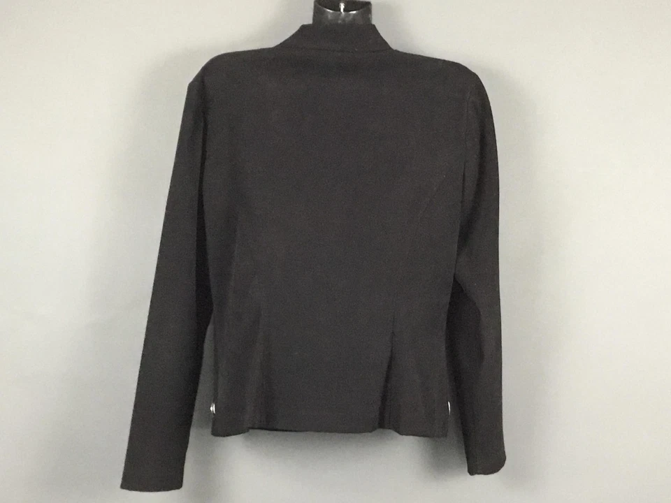 Scarlett Jacket Womens Large Black Suede Cloth Zip Front Metal Grommets - Image 2 of 4