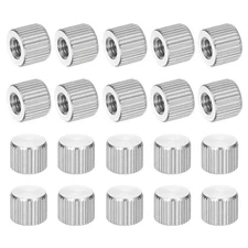 M5 Knurled Thumb Nuts 20pcs  Steel Flat Head Blind Hole, D10mm x H8mm