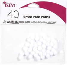 CousinDIY Pom-Poms 5mm 40/Pkg-White - A50026LK-00791