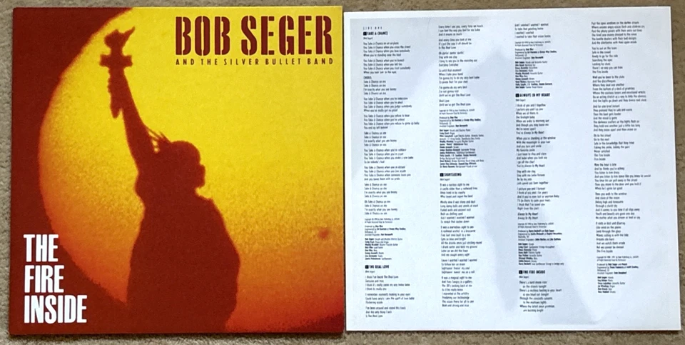 BOB SEGER - The Fire Inside (1991) Vinyl LP Record. NEAR MINT. RARE Import! - Image 3 of 4