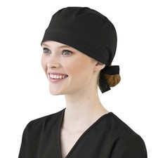 Wink Wonderwork Scrubs For Unisex Tie Back Scrub Cap - Black, Os