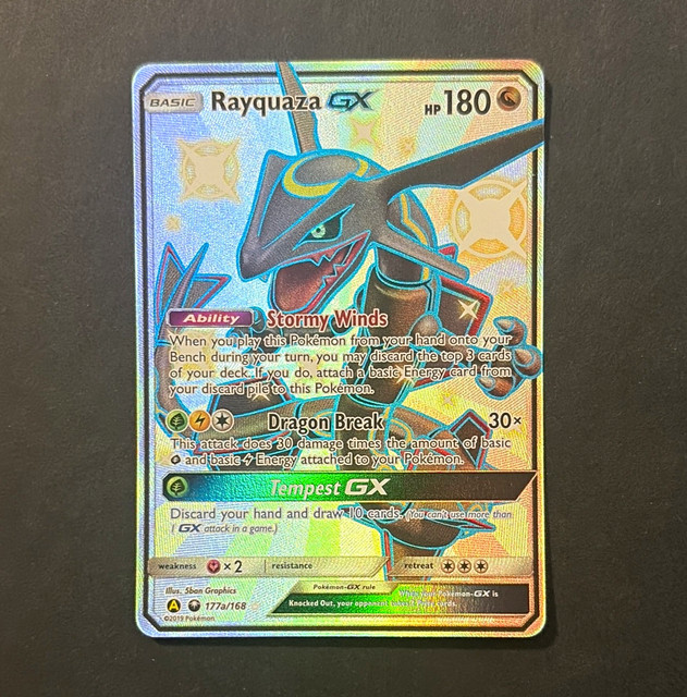 Pokemon Company Rayquaza GX 177/168 Celestial Storm Secret Rare Full Art Holo