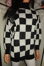 Divided by H&M Pullover  Schwarz-Weiß karier...