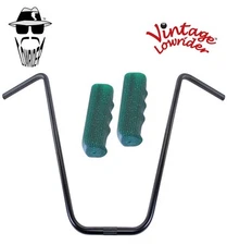 Original Lowrider 24" 22.2 D Handlebar Black Custom 120mm Grips Sparkle/Green