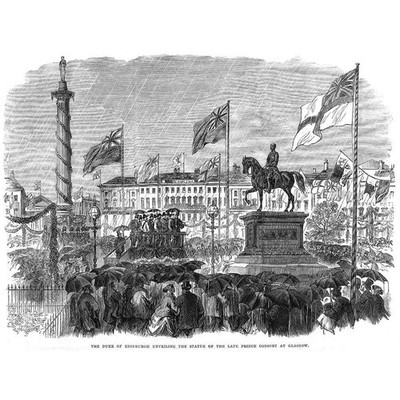 GLASGOW Duke Of Edinburgh Enthüllung der Prince Consort Statue - Antikdruck 1866