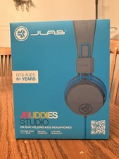 JLab - JBuddies Studio Wired Over-the-Ear Headphones - Gray/Blue