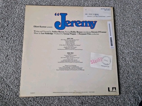 JEREMY SOUNDTRACK LP - LEE HOLDRIDGE - UAS 29517 1973 - Picture 2 of 2