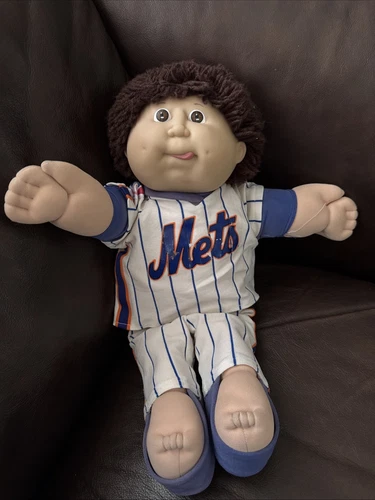 VTG Cabbage Patch Kids Doll Brown Eyes Brown Hair Tongue 2 Dimples CPK Clothes