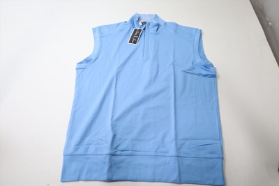 Bobby Jones Golf 1/4 Zip Vest Mens Size Large Sky Blue 923C New 01299062