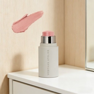 Westman Atelier Lip Cheek Cream Blush Stick Coquette Bright Pink Peach 2.5g