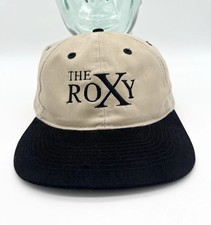Vintage 90s The Roxy Snapback Hat Otto Cap Beige Black Los Angeles Music Venue