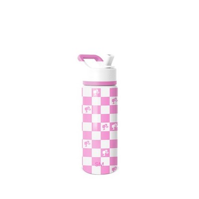 Water Bottle 18oz Insulated Stainless Steel Barbie Checkmate Simple Modern Kids