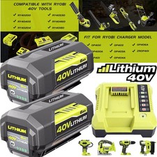 1-2Pack 6Ah Replacement for Ryobi 40V Lithium OP40602 Battery With LED / Charger