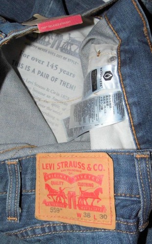 LEVI'S - Men's NEW 559 Relaxed Straight Fit Jeans 38"W X 30"L Blue Denim - Picture 7 of 7