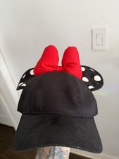 Disney Parks Minnie Mouse Snapback Baseball Cap with Ears and Bow Adult