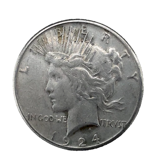 1924-S Peace Dollar 90% Silver $1 US Coin # 420