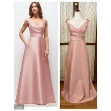 Elegant New Alfred Sung Satin Twill Gown