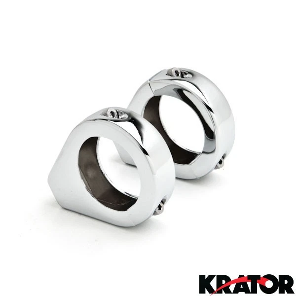 Abrazadera de horquilla de reubicación de señal de giro cromada para Honda Yamaha Suzuki Kawasaki 39 mm Foto 3 de 4