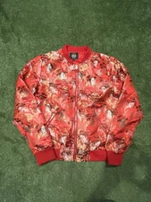 Jogal Style Jacket Mens Small Red Embroidered Satin Bomber Chinese New Year Y2K