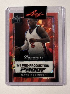 Nate Robinson 2024 Leaf Metal Red Cracked Ice Pre-Production Proof 1/1