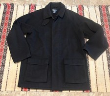 Vtg Polo Ralph Lauren Black Wool Coat Sz M