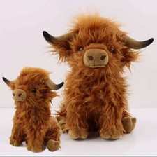 Simulation Highland Cow Plush Animal Doll Soft Stuffed Kid Sleep Plushy