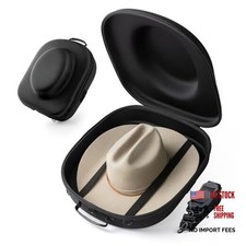 Cowboy Hat Travel Case   Crushproof Carrier for Cowboy, Panama  Large Black
