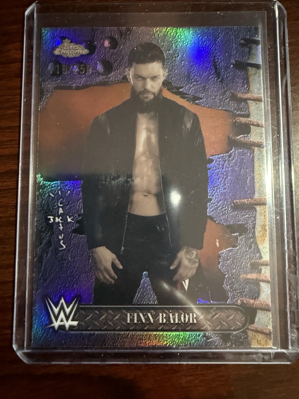 Finn Balor Purple Refractor/250 Base 2025 Topps Chrome Cactus Jack x WWE