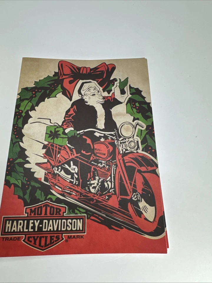 TARJETAS DE NAVIDAD HARLEY DAVIDSON (3) 2014 Santa Wreath Holiday Foto 4 de 4