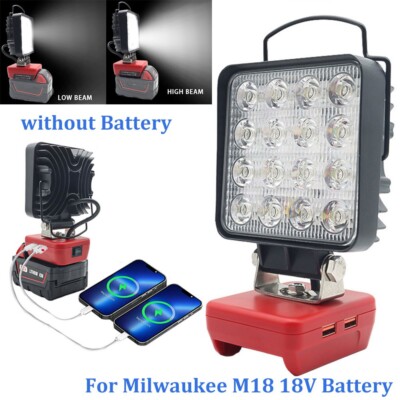 Für Milwaukee M18 18V Akku Tragbare LED Arbeitsleuchte Werkstatt & Campinglampe