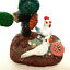 thumbnail 1 - Mexican Folk Art Figurine Chickens Tree Leaves Flower